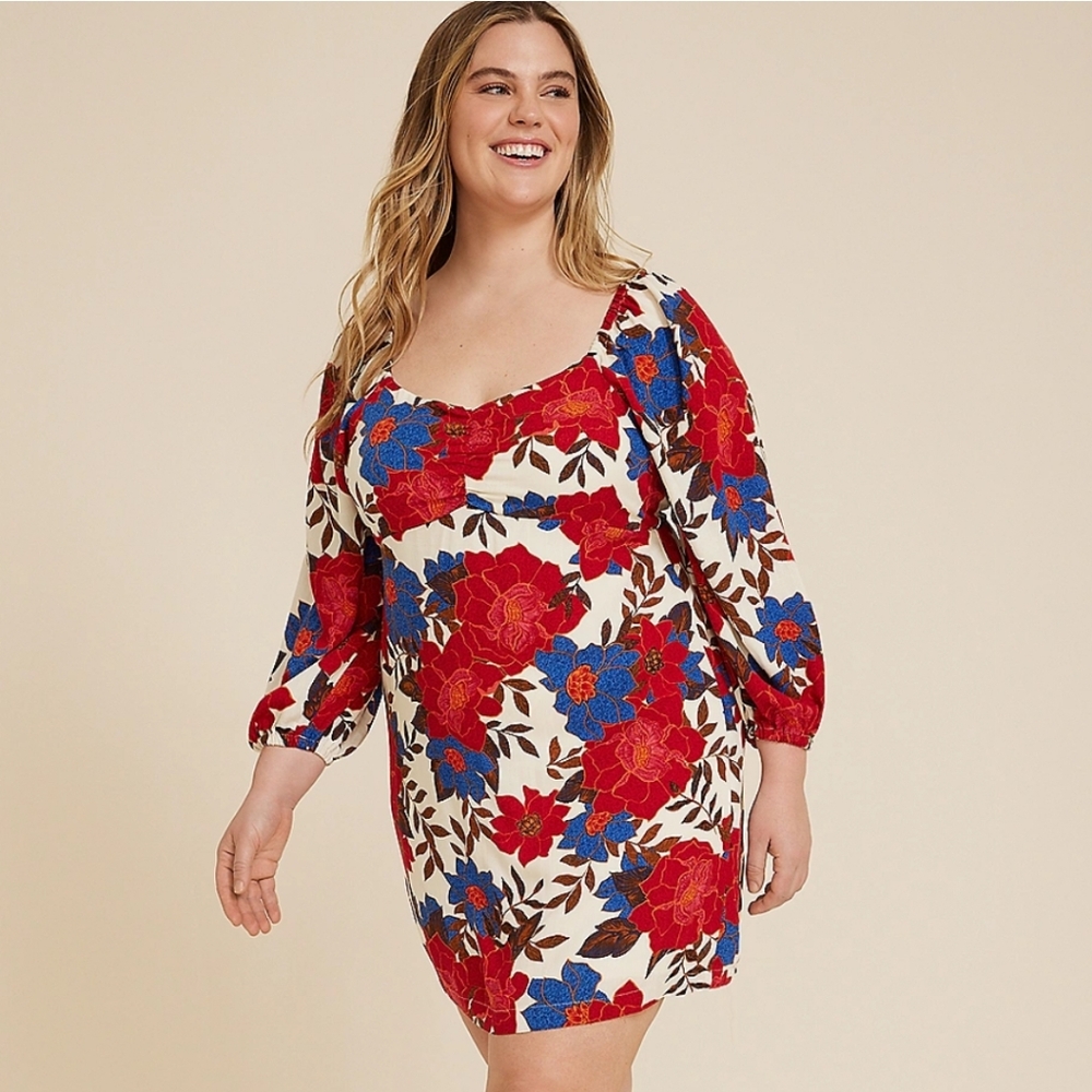 NWOT Maurices Floral Print Long Sleeve Dress